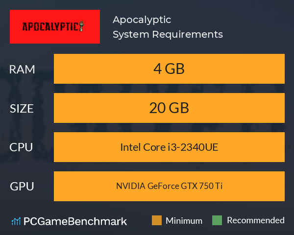 Apocalyptic System Requirements PC Graph - Can I Run Apocalyptic Apocalyptic System Requirements PC Graph - Can I Run Apocalyptic