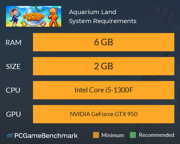 Aquarium Land System Requirements PC Graph - Can I Run Aquarium Land Aquarium Land System Requirements PC Graph - Can I Run Aquarium Land