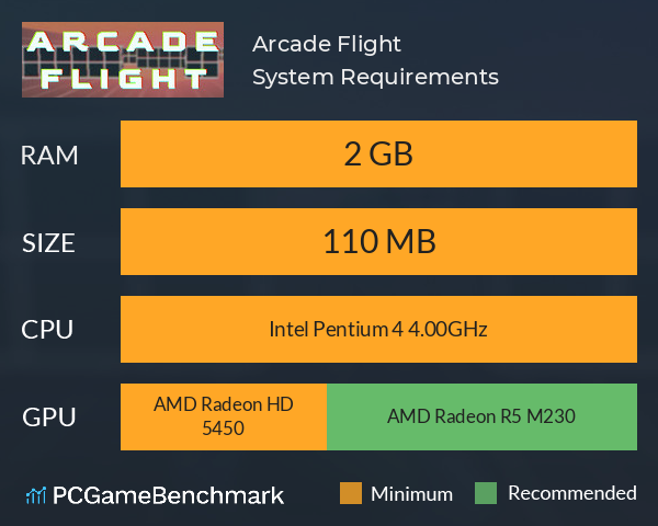 Arcade Flight System Requirements PC Graph - Can I Run Arcade Flight Arcade Flight System Requirements PC Graph - Can I Run Arcade Flight