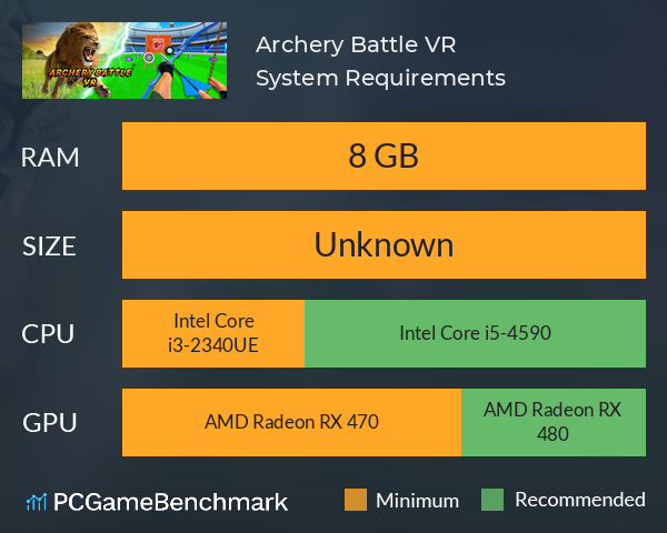 Archery Battle VR System Requirements PC Graph - Can I Run Archery Battle VR Archery Battle VR System Requirements PC Graph - Can I Run Archery Battle VR