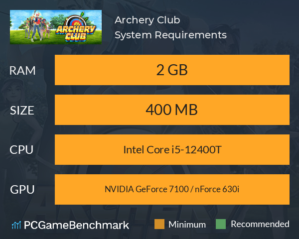 Archery Club System Requirements PC Graph - Can I Run Archery Club