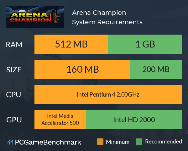 Arena Champion System Requirements PC Graph - Can I Run Arena Champion Arena Champion System Requirements PC Graph - Can I Run Arena Champion