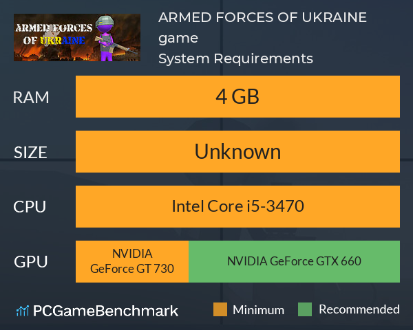 ARMED FORCES OF UKRAINE game System Requirements PC Graph - Can I Run ARMED FORCES OF UKRAINE game ARMED FORCES OF UKRAINE game System Requirements PC Graph - Can I Run ARMED FORCES OF UKRAINE game