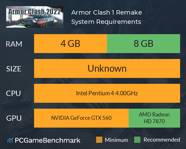 Armor Clash 1 Remake System Requirements PC Graph - Can I Run Armor Clash 1 Remake Armor Clash 1 Remake System Requirements PC Graph - Can I Run Armor Clash 1 Remake