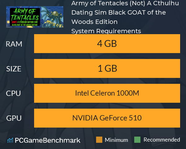 Army of Tentacles: (Not) A Cthulhu Dating Sim: Black GOAT of the Woods Edition System Requirements PC Graph - Can I Run Army of Tentacles: (Not) A Cthulhu Dating Sim: Black GOAT of the Woods Edition Army of Tentacles: (Not) A Cthulhu Dating Sim: Black GOAT of the Woods Edition System Requirements PC Graph - Can I Run Army of Tentacles: (Not) A Cthulhu Dating Sim: Black GOAT of the Woods Edition