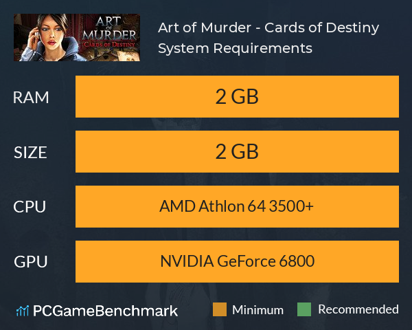 Art of Murder - Cards of Destiny System Requirements PC Graph - Can I Run Art of Murder - Cards of Destiny Art of Murder - Cards of Destiny System Requirements PC Graph - Can I Run Art of Murder - Cards of Destiny