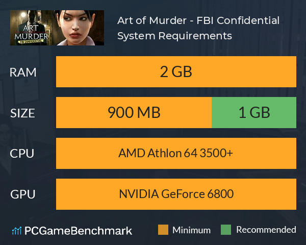 Art of Murder - FBI Confidential System Requirements PC Graph - Can I Run Art of Murder - FBI Confidential Art of Murder - FBI Confidential System Requirements PC Graph - Can I Run Art of Murder - FBI Confidential