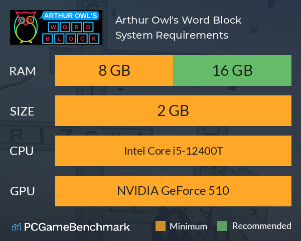 Arthur Owl's Word Block System Requirements PC Graph - Can I Run Arthur Owl's Word Block Arthur Owl's Word Block System Requirements PC Graph - Can I Run Arthur Owl's Word Block