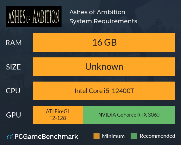 Ashes of Ambition System Requirements PC Graph - Can I Run Ashes of Ambition Ashes of Ambition System Requirements PC Graph - Can I Run Ashes of Ambition