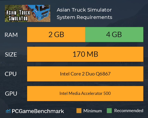 Asian Truck Simulator System Requirements PC Graph - Can I Run Asian Truck Simulator Asian Truck Simulator System Requirements PC Graph - Can I Run Asian Truck Simulator