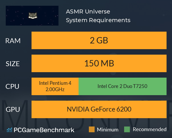 ASMR Universe System Requirements PC Graph - Can I Run ASMR Universe ASMR Universe System Requirements PC Graph - Can I Run ASMR Universe