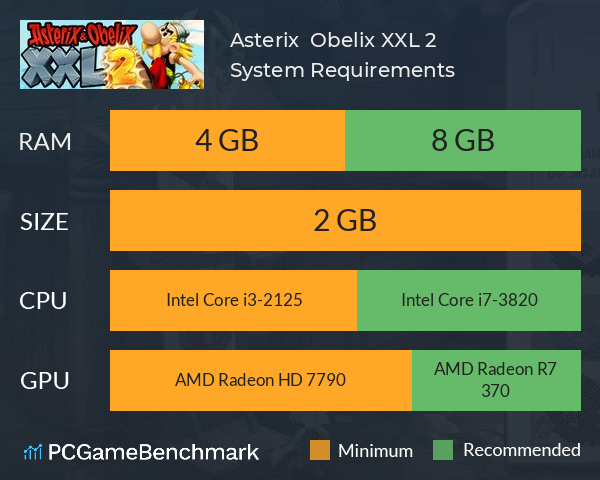 Asterix & Obelix XXL 2 System Requirements PC Graph - Can I Run Asterix & Obelix XXL 2