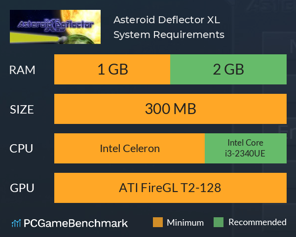 Asteroid Deflector XL System Requirements PC Graph - Can I Run Asteroid Deflector XL Asteroid Deflector XL System Requirements PC Graph - Can I Run Asteroid Deflector XL