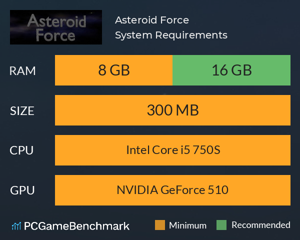 Asteroid Force System Requirements PC Graph - Can I Run Asteroid Force Asteroid Force System Requirements PC Graph - Can I Run Asteroid Force