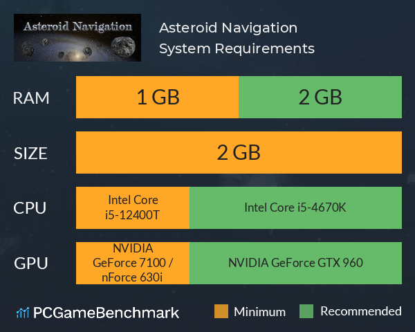 Asteroid Navigation System Requirements PC Graph - Can I Run Asteroid Navigation Asteroid Navigation System Requirements PC Graph - Can I Run Asteroid Navigation