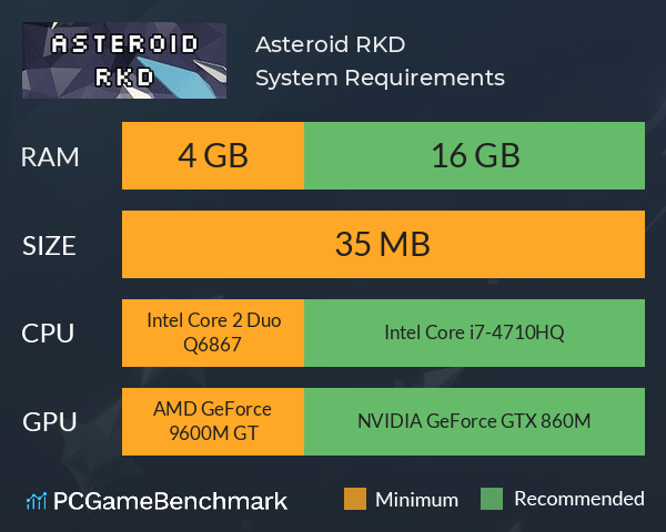 Asteroid RKD System Requirements PC Graph - Can I Run Asteroid RKD Asteroid RKD System Requirements PC Graph - Can I Run Asteroid RKD