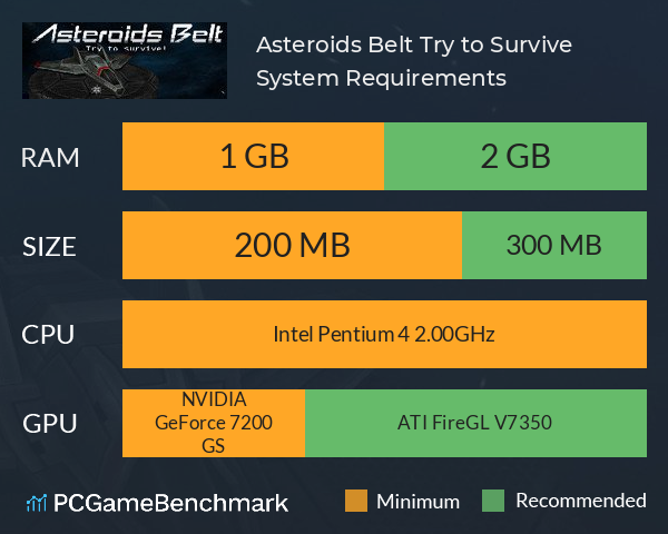 Asteroids Belt: Try to Survive! System Requirements PC Graph - Can I Run Asteroids Belt: Try to Survive! Asteroids Belt: Try to Survive! System Requirements PC Graph - Can I Run Asteroids Belt: Try to Survive!