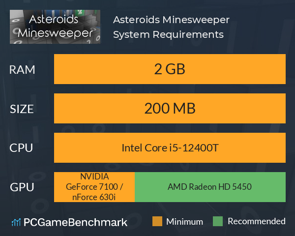 Asteroids Minesweeper System Requirements PC Graph - Can I Run Asteroids Minesweeper