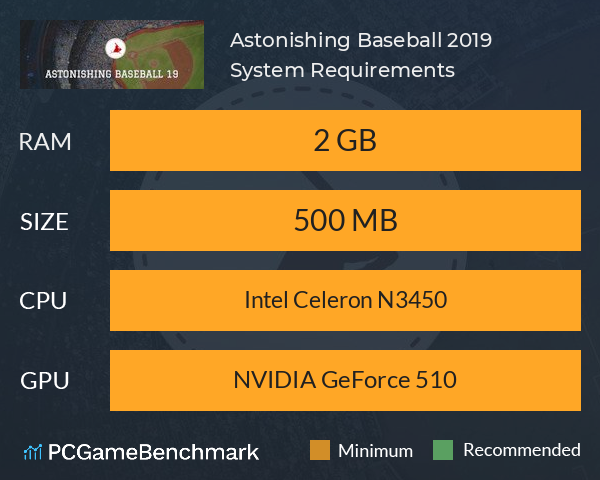 Astonishing Baseball 2019 System Requirements PC Graph - Can I Run Astonishing Baseball 2019