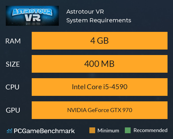 Astrotour VR System Requirements PC Graph - Can I Run Astrotour VR