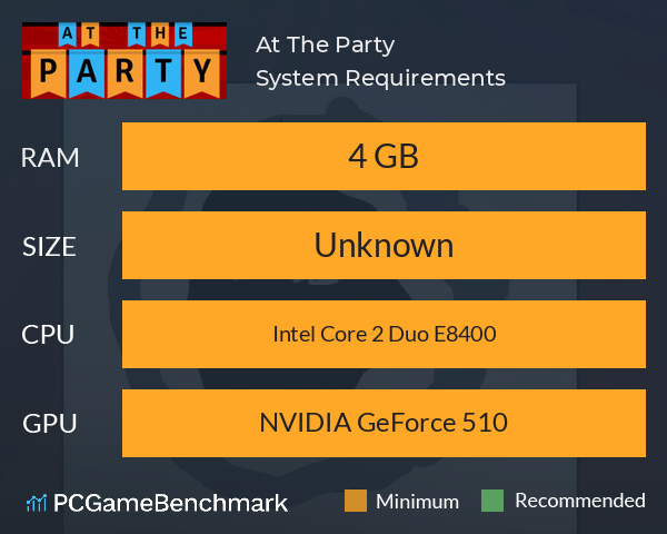 At The Party System Requirements PC Graph - Can I Run At The Party At The Party System Requirements PC Graph - Can I Run At The Party