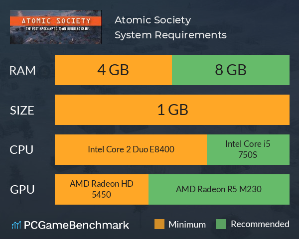 Atomic Society System Requirements PC Graph - Can I Run Atomic Society Atomic Society System Requirements PC Graph - Can I Run Atomic Society