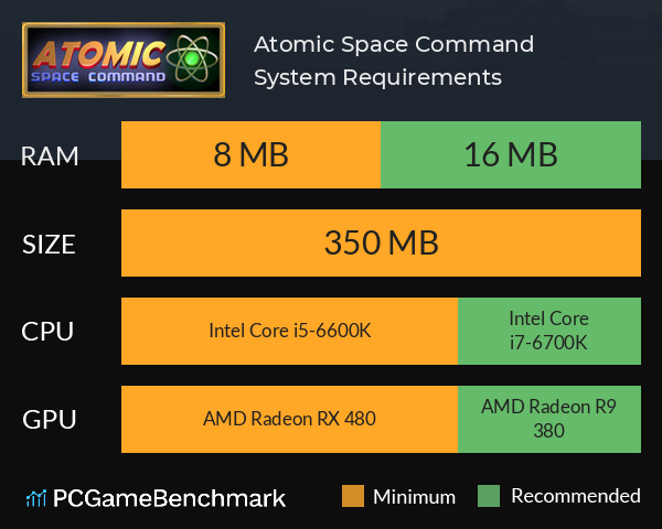 Atomic Space Command System Requirements PC Graph - Can I Run Atomic Space Command Atomic Space Command System Requirements PC Graph - Can I Run Atomic Space Command