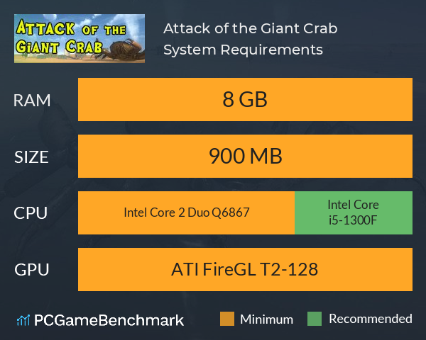 Attack of the Giant Crab System Requirements PC Graph - Can I Run Attack of the Giant Crab Attack of the Giant Crab System Requirements PC Graph - Can I Run Attack of the Giant Crab