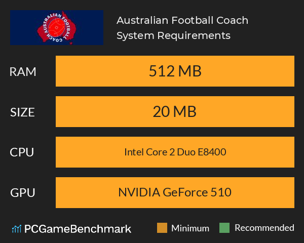 Australian Football Coach System Requirements PC Graph - Can I Run Australian Football Coach Australian Football Coach System Requirements PC Graph - Can I Run Australian Football Coach