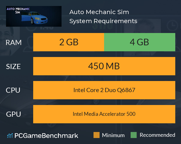 Auto Mechanic Sim System Requirements PC Graph - Can I Run Auto Mechanic Sim Auto Mechanic Sim System Requirements PC Graph - Can I Run Auto Mechanic Sim