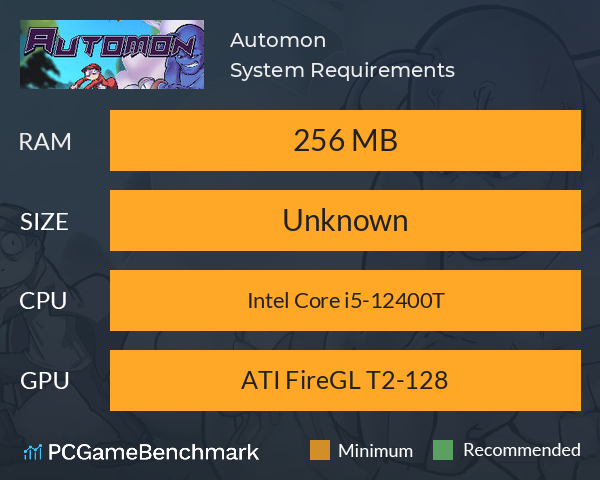 Automon System Requirements PC Graph - Can I Run Automon Automon System Requirements PC Graph - Can I Run Automon