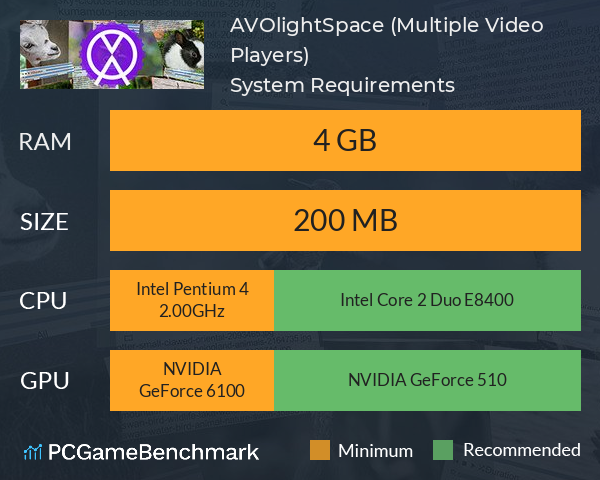 AVOlight.Space (Multiple Video Players) System Requirements PC Graph - Can I Run AVOlight.Space (Multiple Video Players) AVOlight.Space (Multiple Video Players) System Requirements PC Graph - Can I Run AVOlight.Space (Multiple Video Players)