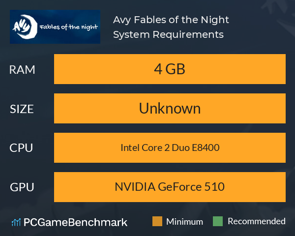 Avy, Fables of the Night System Requirements PC Graph - Can I Run Avy, Fables of the Night