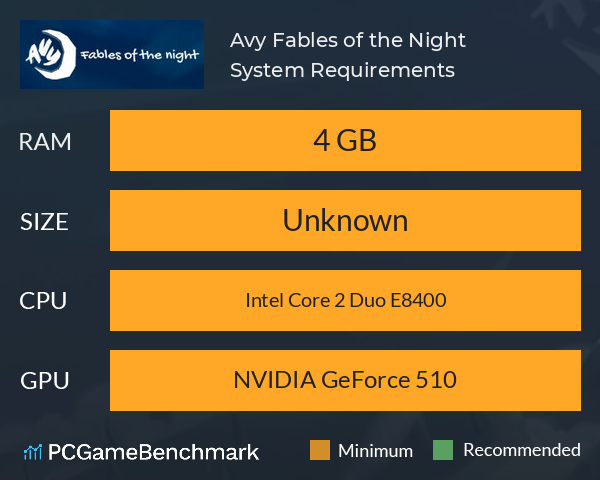 Avy, Fables of the Night System Requirements PC Graph - Can I Run Avy, Fables of the Night Avy, Fables of the Night System Requirements PC Graph - Can I Run Avy, Fables of the Night