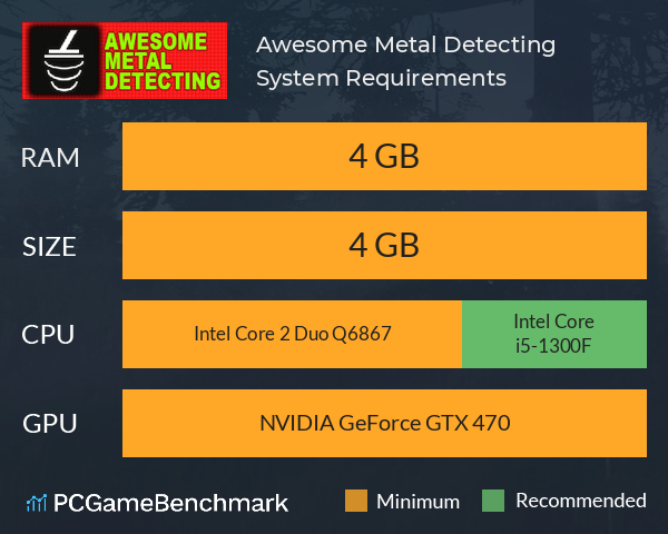 Awesome Metal Detecting System Requirements PC Graph - Can I Run Awesome Metal Detecting