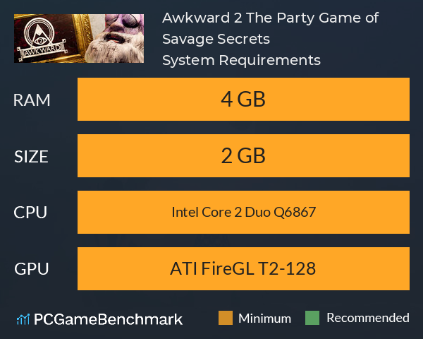 Awkward 2: The Party Game of Savage Secrets System Requirements PC Graph - Can I Run Awkward 2: The Party Game of Savage Secrets Awkward 2: The Party Game of Savage Secrets System Requirements PC Graph - Can I Run Awkward 2: The Party Game of Savage Secrets