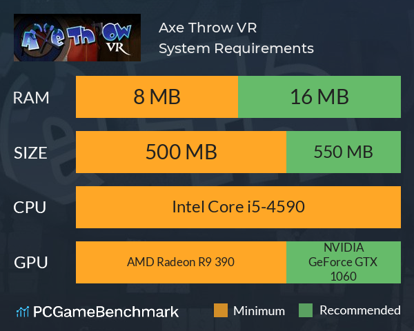 Axe Throw VR System Requirements PC Graph - Can I Run Axe Throw VR Axe Throw VR System Requirements PC Graph - Can I Run Axe Throw VR