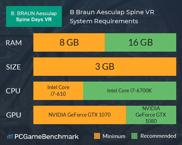 B. Braun Aesculap Spine VR System Requirements PC Graph - Can I Run B. Braun Aesculap Spine VR B. Braun Aesculap Spine VR System Requirements PC Graph - Can I Run B. Braun Aesculap Spine VR