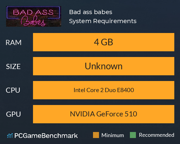 Bad ass babes System Requirements PC Graph - Can I Run Bad ass babes Bad ass babes System Requirements PC Graph - Can I Run Bad ass babes