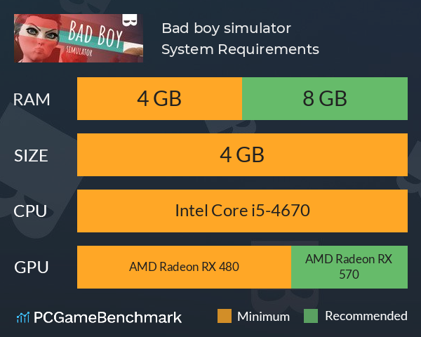 Bad boy simulator System Requirements PC Graph - Can I Run Bad boy simulator Bad boy simulator System Requirements PC Graph - Can I Run Bad boy simulator