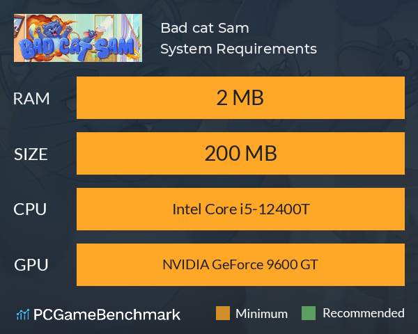 Bad cat Sam System Requirements PC Graph - Can I Run Bad cat Sam