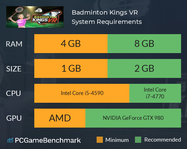 Badminton Kings VR System Requirements PC Graph - Can I Run Badminton Kings VR