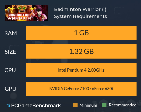 Badminton Warrior (羽毛球勇士 中国新年版) System Requirements PC Graph - Can I Run Badminton Warrior (羽毛球勇士 中国新年版) Badminton Warrior (羽毛球勇士 中国新年版) System Requirements PC Graph - Can I Run Badminton Warrior (羽毛球勇士 中国新年版)