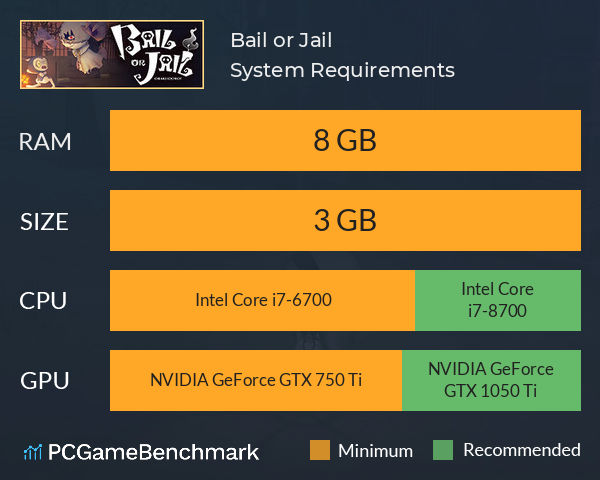 Bail or Jail System Requirements PC Graph - Can I Run Bail or Jail Bail or Jail System Requirements PC Graph - Can I Run Bail or Jail