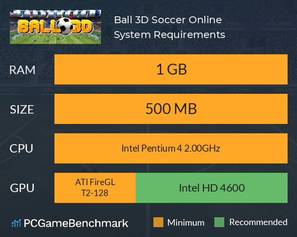 Ball 3D: Soccer Online System Requirements PC Graph - Can I Run Ball 3D: Soccer Online