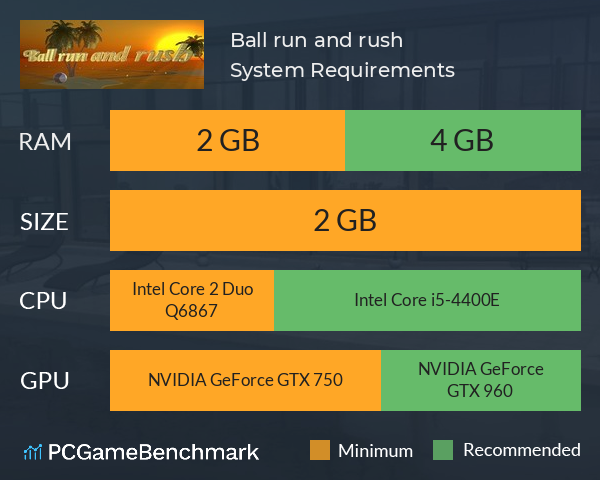 Ball run and rush System Requirements PC Graph - Can I Run Ball run and rush