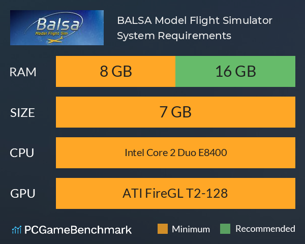 BALSA Model Flight Simulator System Requirements PC Graph - Can I Run BALSA Model Flight Simulator