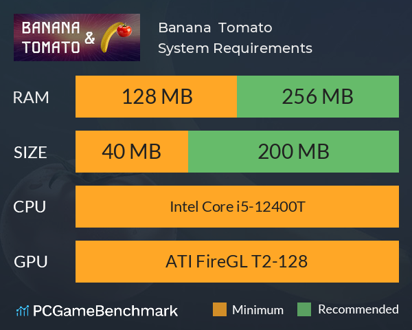 Banana & Tomato System Requirements PC Graph - Can I Run Banana & Tomato Banana & Tomato System Requirements PC Graph - Can I Run Banana & Tomato