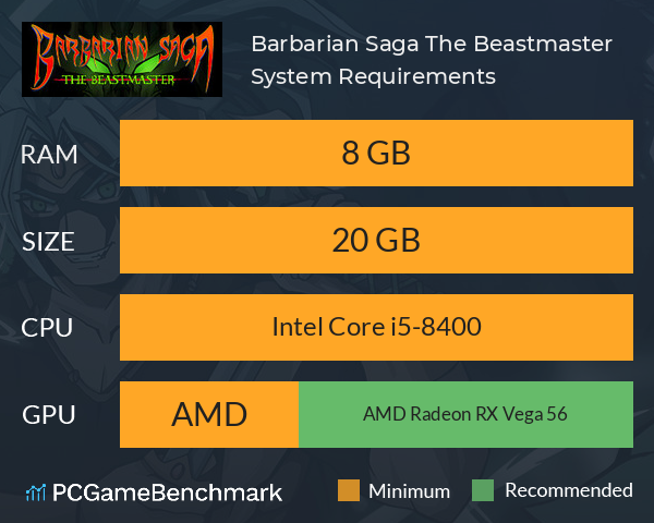 Barbarian Saga: The Beastmaster System Requirements PC Graph - Can I Run Barbarian Saga: The Beastmaster Barbarian Saga: The Beastmaster System Requirements PC Graph - Can I Run Barbarian Saga: The Beastmaster