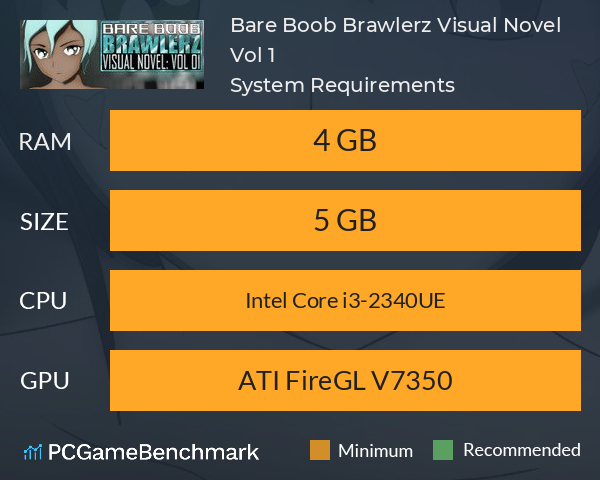 Bare Boob Brawlerz Visual Novel: Vol 1 System Requirements PC Graph - Can I Run Bare Boob Brawlerz Visual Novel: Vol 1